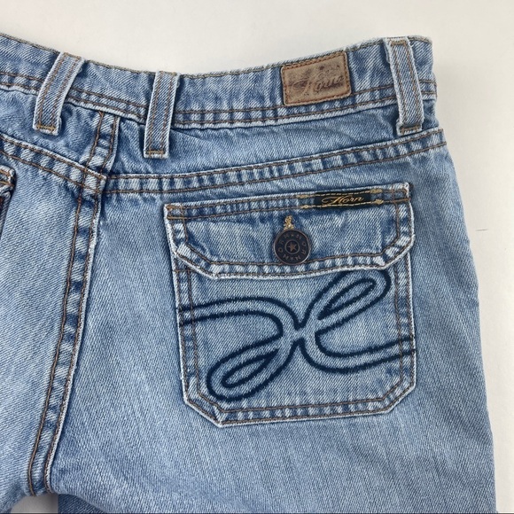 Horn Jeans Shorts Womens Size 26 Blue Denim Distressed Cut Off Californication - Picture 10 of 10